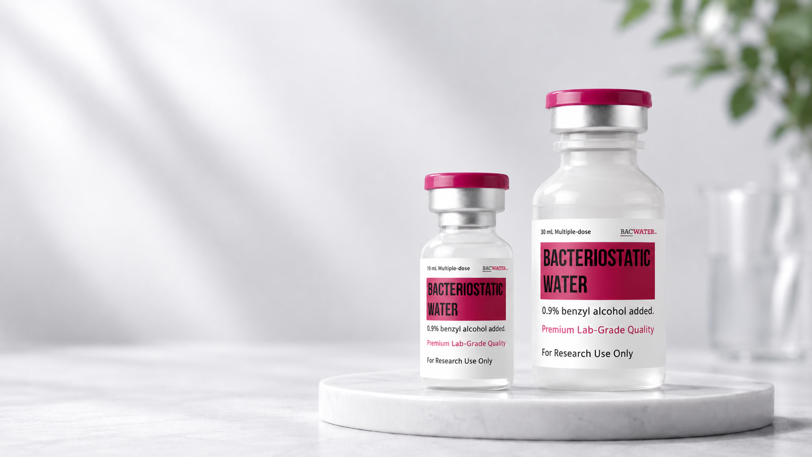 BacWater — premium bacteriostatic water vial