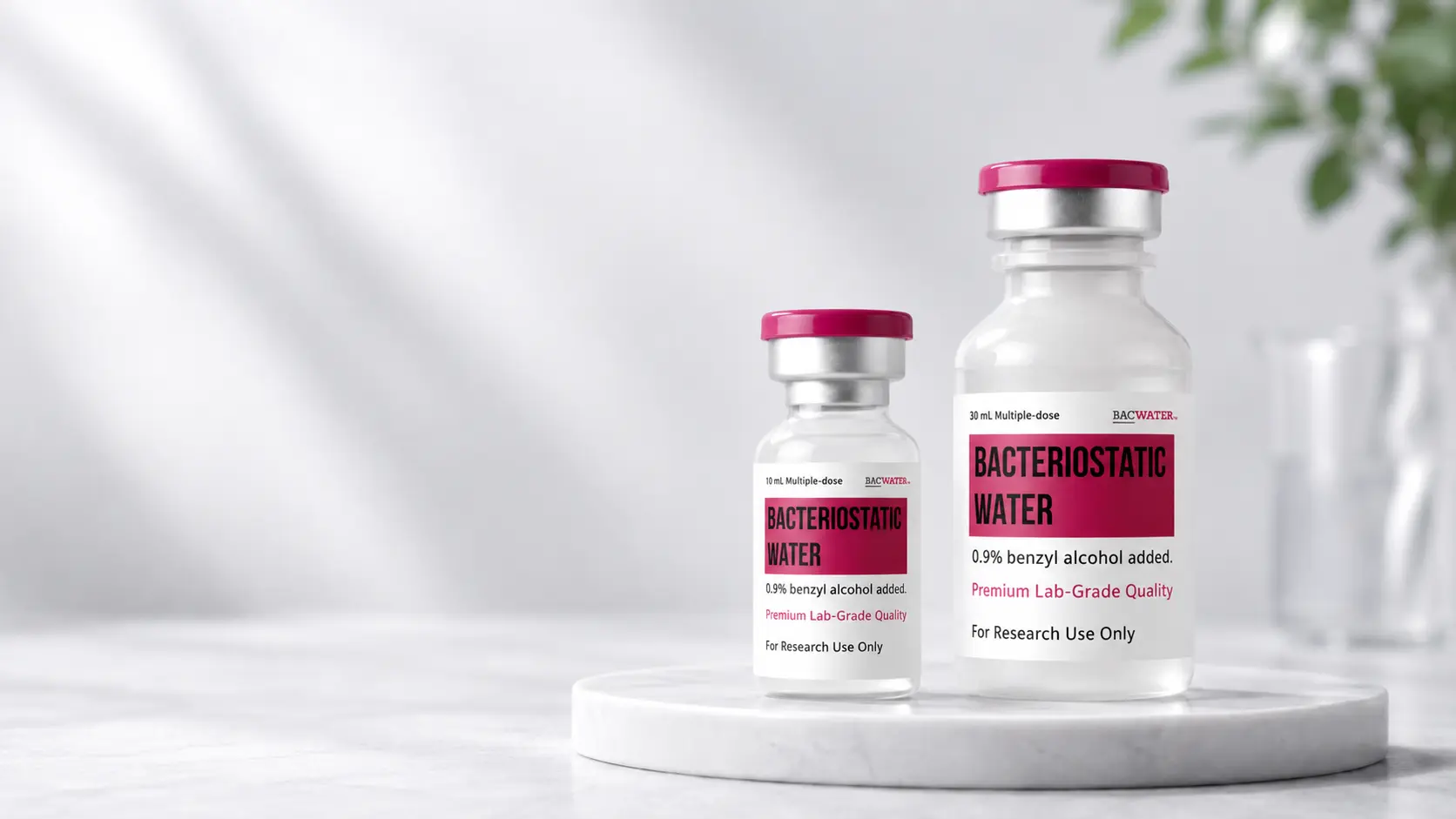 BacWater — premium bacteriostatic water vial
